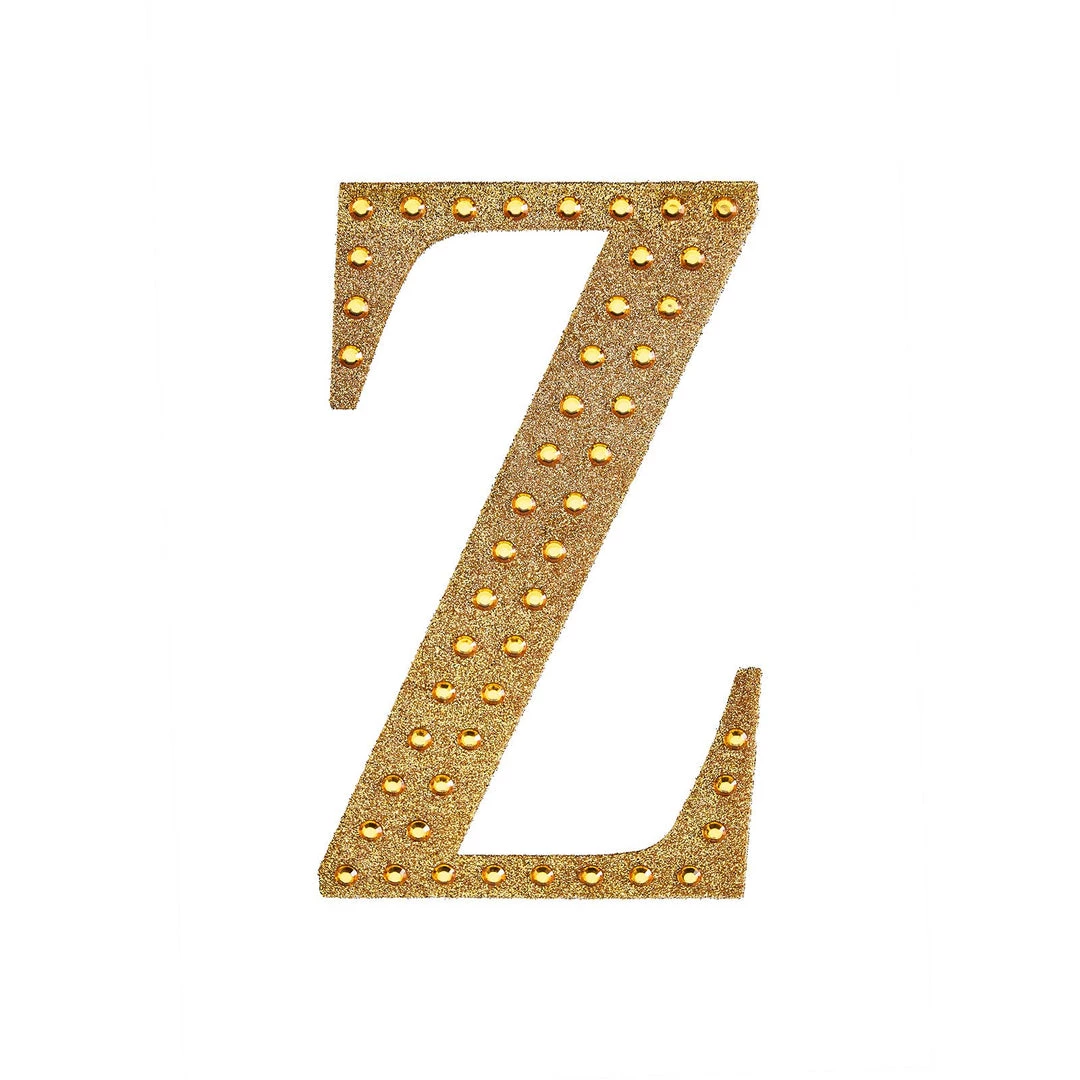 HIER_5150 4" Gold Decorative Rhinestone Alphabet Letter Stickers DIY Crafts - Z Chargers & Centerpieces 9 HIER_5150 4" Gold Decorative Rhinestone Alphabet Letter Stickers DIY Crafts - Z Chargers & Centerpieces