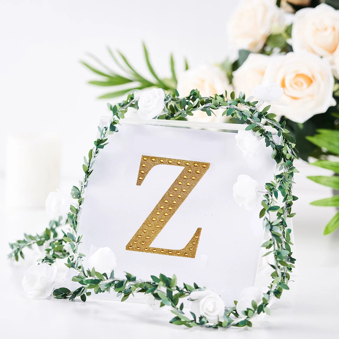 HIER_5150 4" Gold Decorative Rhinestone Alphabet Letter Stickers DIY Crafts - Z Chargers & Centerpieces 1 HIER_5150 4" Gold Decorative Rhinestone Alphabet Letter Stickers DIY Crafts - Z Chargers & Centerpieces