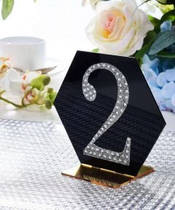 HIER_5150 4" Silver Decorative Rhinestone Number Stickers DIY Crafts - 2