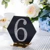 HIER_5150 4" Silver Decorative Rhinestone Number Stickers DIY Crafts - 6 Chargers & Centerpieces