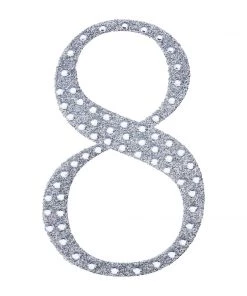 HIER_5150 4" Silver Decorative Rhinestone Number Stickers DIY Crafts - 8 17 HIER_5150 4