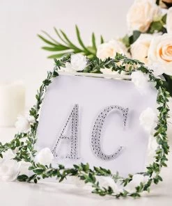 HIER_5150 Chargers & Centerpieces 4" Silver Decorative Rhinestone Alphabet Letter Stickers DIY Crafts - D 15 HIER_5150 Chargers & Centerpieces 4