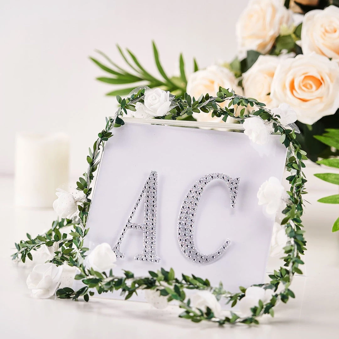 HIER_5150 Chargers & Centerpieces 4" Silver Decorative Rhinestone Alphabet Letter Stickers DIY Crafts - G 6 HIER_5150 Chargers & Centerpieces 4" Silver Decorative Rhinestone Alphabet Letter Stickers DIY Crafts - G