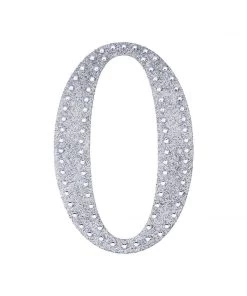 HIER_5150 4" Silver Decorative Rhinestone Alphabet Letter Stickers DIY Crafts - O Chargers & Centerpieces 19 HIER_5150 4