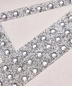 HIER_5150 4" Silver Decorative Rhinestone Alphabet Letter Stickers DIY Crafts - P Chargers & Centerpieces 16 HIER_5150 4