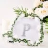 HIER_5150 4" Silver Decorative Rhinestone Alphabet Letter Stickers DIY Crafts - P Chargers & Centerpieces