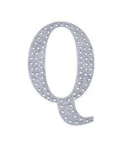 HIER_5150 4" Silver Decorative Rhinestone Alphabet Letter Stickers DIY Crafts - Q Chargers & Centerpieces 19 HIER_5150 4