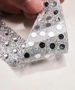 HIER_5150 4" Silver Decorative Rhinestone Alphabet Letter Stickers DIY Crafts - S Chargers & Centerpieces 18 HIER_5150 4