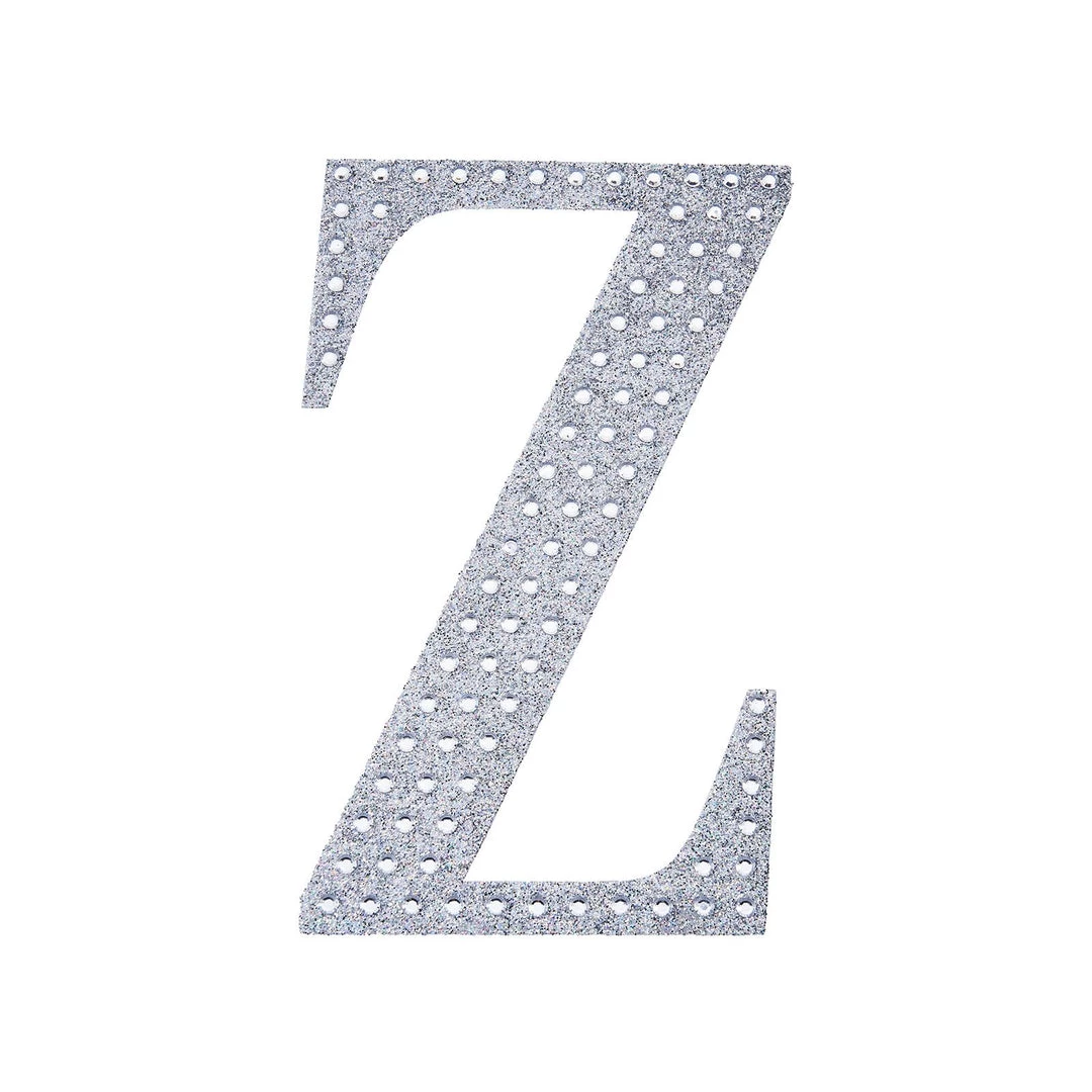 HIER_5150 4" Silver Decorative Rhinestone Alphabet Letter Stickers DIY Crafts - Z Chargers & Centerpieces 10 HIER_5150 4" Silver Decorative Rhinestone Alphabet Letter Stickers DIY Crafts - Z Chargers & Centerpieces