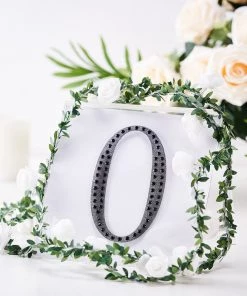 HIER_5150 6" Black Decorative Rhinestone Number Stickers DIY Crafts - 0 Chargers & Centerpieces