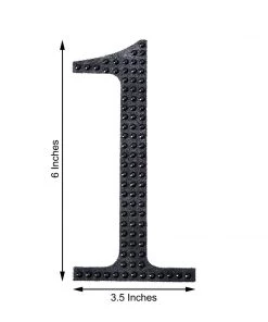HIER_5150 Chargers & Centerpieces 6" Black Decorative Rhinestone Number Stickers DIY Crafts - 8 9 HIER_5150 Chargers & Centerpieces 6