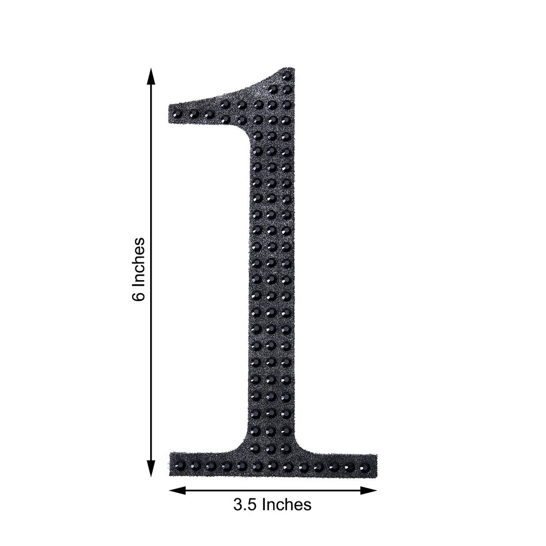 HIER_5150 Chargers & Centerpieces 6" Black Decorative Rhinestone Number Stickers DIY Crafts - 2 3 HIER_5150 Chargers & Centerpieces 6" Black Decorative Rhinestone Number Stickers DIY Crafts - 2