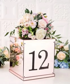 HIER_5150 Chargers & Centerpieces 6" Black Decorative Rhinestone Number Stickers DIY Crafts - 2 12 HIER_5150 Chargers & Centerpieces 6