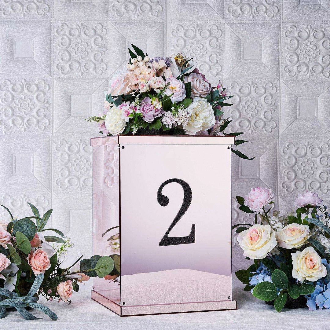 HIER_5150 Chargers & Centerpieces 6" Black Decorative Rhinestone Number Stickers DIY Crafts - 2 2 HIER_5150 Chargers & Centerpieces 6" Black Decorative Rhinestone Number Stickers DIY Crafts - 2