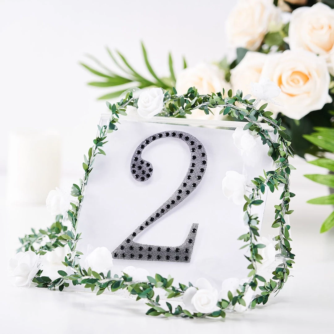 HIER_5150 Chargers & Centerpieces 6" Black Decorative Rhinestone Number Stickers DIY Crafts - 2 1 HIER_5150 Chargers & Centerpieces 6" Black Decorative Rhinestone Number Stickers DIY Crafts - 2