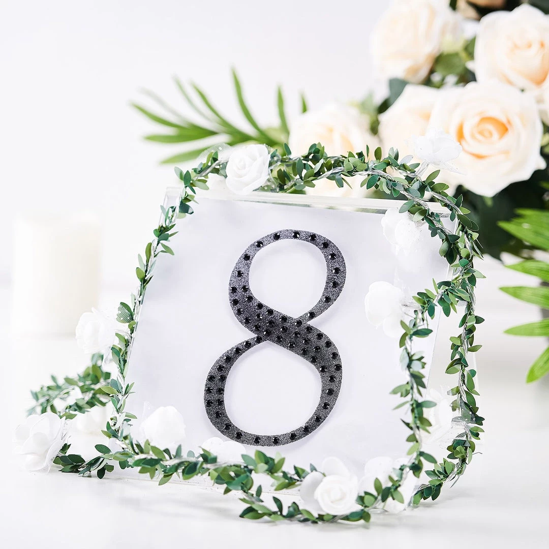 HIER_5150 Chargers & Centerpieces 6" Black Decorative Rhinestone Number Stickers DIY Crafts - 8 1 HIER_5150 Chargers & Centerpieces 6" Black Decorative Rhinestone Number Stickers DIY Crafts - 8