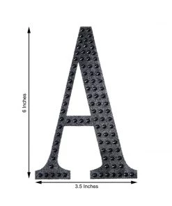 HIER_5150 Chargers & Centerpieces 6" Black Decorative Rhinestone Alphabet Letter Stickers DIY Crafts - F 10 HIER_5150 Chargers & Centerpieces 6