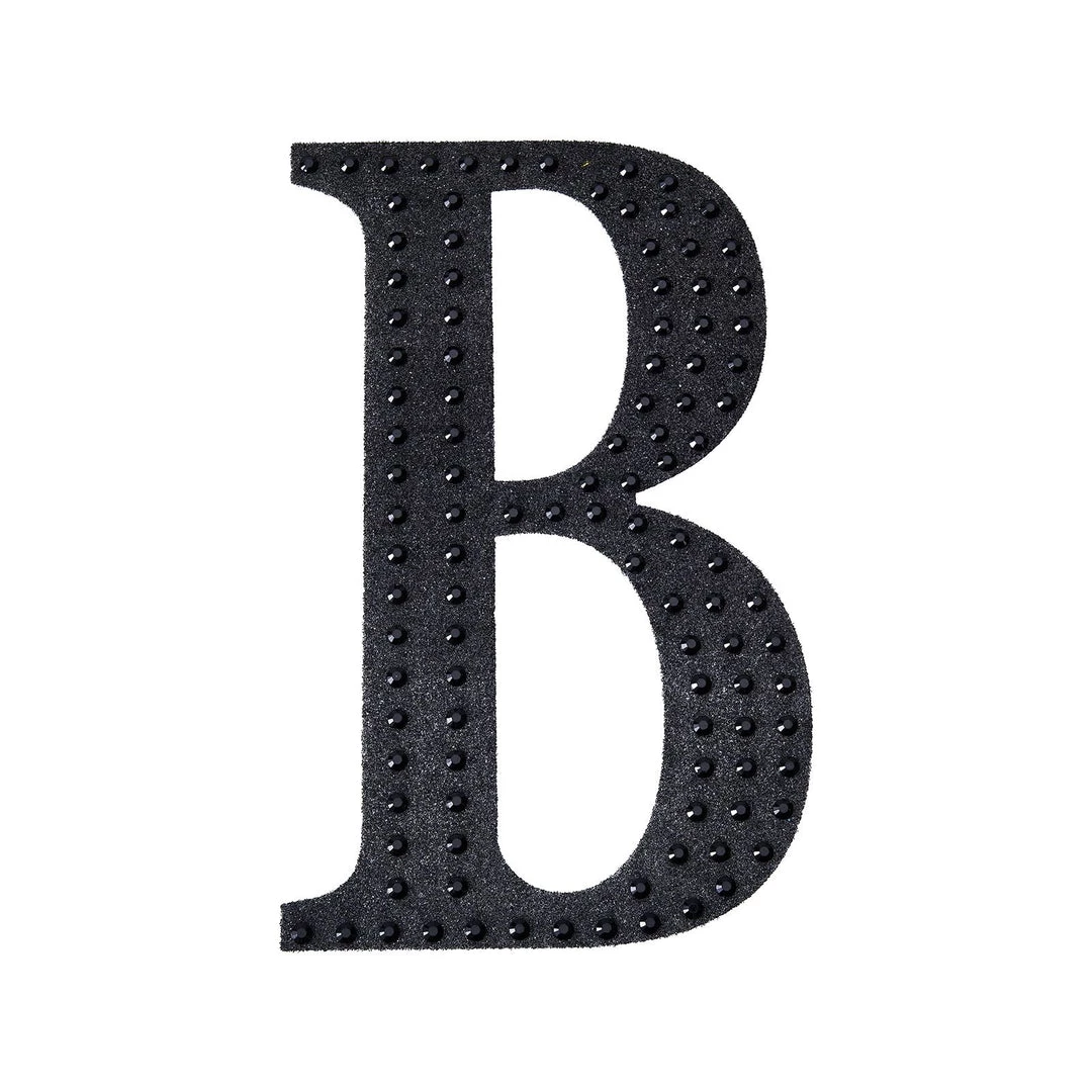 HIER_5150 6" Black Decorative Rhinestone Alphabet Letter Stickers DIY Crafts - B 8 HIER_5150 6" Black Decorative Rhinestone Alphabet Letter Stickers DIY Crafts - B