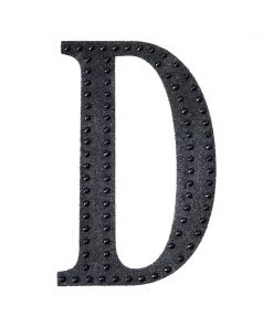 HIER_5150 6" Black Decorative Rhinestone Alphabet Letter Stickers DIY Crafts - D Chargers & Centerpieces 15 HIER_5150 6