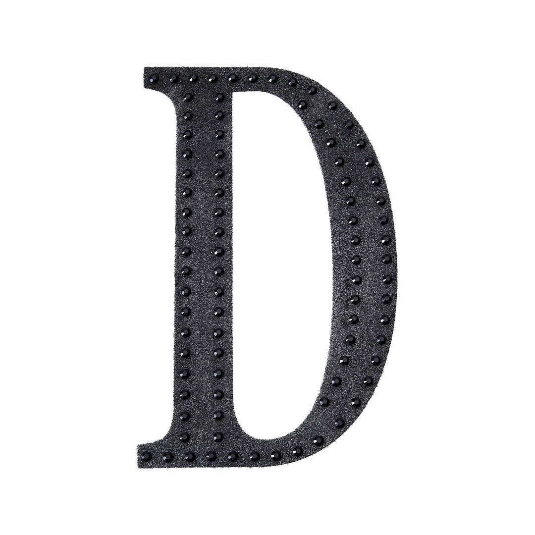 HIER_5150 6" Black Decorative Rhinestone Alphabet Letter Stickers DIY Crafts - D Chargers & Centerpieces 8 HIER_5150 6" Black Decorative Rhinestone Alphabet Letter Stickers DIY Crafts - D Chargers & Centerpieces