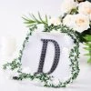 HIER_5150 6" Black Decorative Rhinestone Alphabet Letter Stickers DIY Crafts - D Chargers & Centerpieces