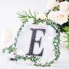 HIER_5150 Chargers & Centerpieces 6" Black Decorative Rhinestone Alphabet Letter Stickers DIY Crafts - E