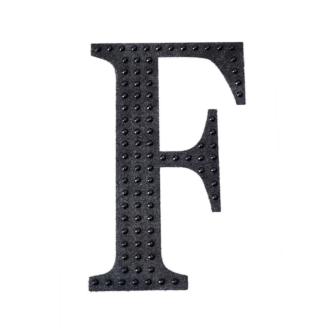 HIER_5150 Chargers & Centerpieces 6" Black Decorative Rhinestone Alphabet Letter Stickers DIY Crafts - F 8 HIER_5150 Chargers & Centerpieces 6" Black Decorative Rhinestone Alphabet Letter Stickers DIY Crafts - F