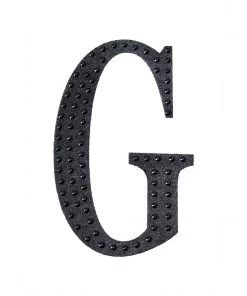 HIER_5150 6" Black Decorative Rhinestone Alphabet Letter Stickers DIY Crafts - G Chargers & Centerpieces 17 HIER_5150 6