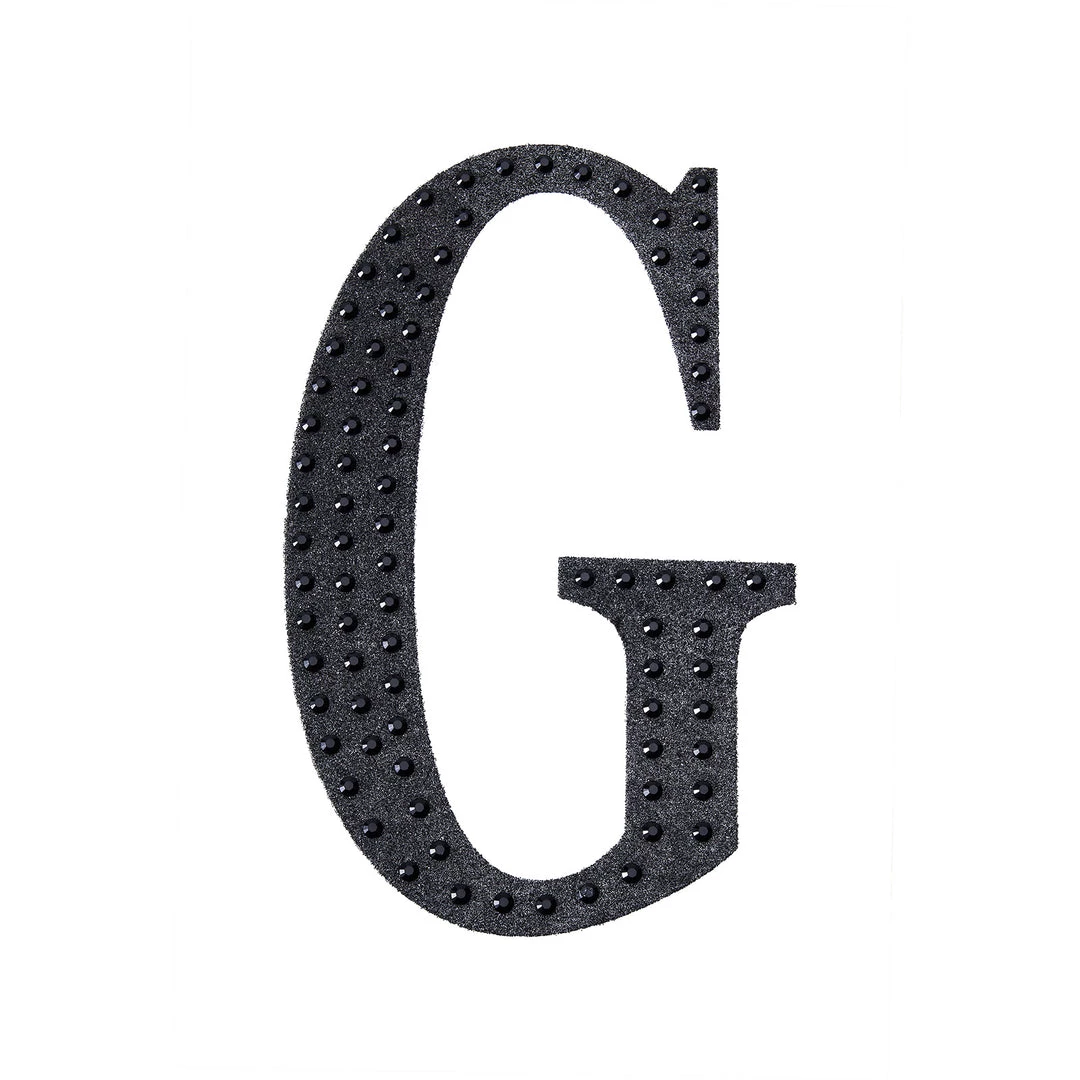HIER_5150 6" Black Decorative Rhinestone Alphabet Letter Stickers DIY Crafts - G Chargers & Centerpieces 9 HIER_5150 6" Black Decorative Rhinestone Alphabet Letter Stickers DIY Crafts - G Chargers & Centerpieces