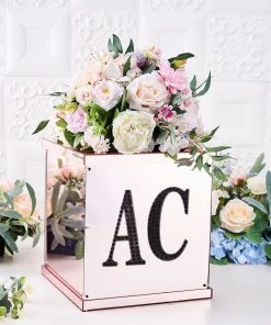 HIER_5150 6" Black Decorative Rhinestone Alphabet Letter Stickers DIY Crafts - G Chargers & Centerpieces 14 HIER_5150 6