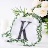 HIER_5150 6" Black Decorative Rhinestone Alphabet Letter Stickers DIY Crafts - K