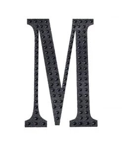 HIER_5150 6" Black Decorative Rhinestone Alphabet Letter Stickers DIY Crafts - M 17 HIER_5150 6
