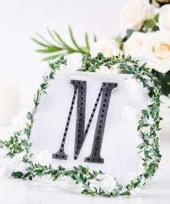 HIER_5150 6" Black Decorative Rhinestone Alphabet Letter Stickers DIY Crafts - M