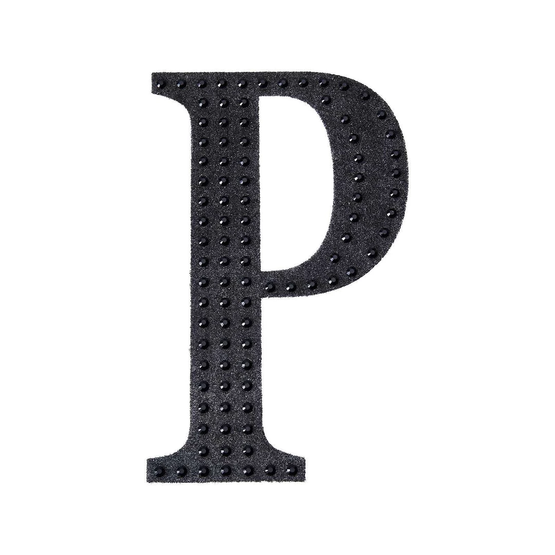 HIER_5150 6" Black Decorative Rhinestone Alphabet Letter Stickers DIY Crafts - P Chargers & Centerpieces 8 HIER_5150 6" Black Decorative Rhinestone Alphabet Letter Stickers DIY Crafts - P Chargers & Centerpieces