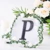 HIER_5150 6" Black Decorative Rhinestone Alphabet Letter Stickers DIY Crafts - P Chargers & Centerpieces