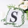HIER_5150 6" Black Decorative Rhinestone Alphabet Letter Stickers DIY Crafts - S
