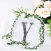 HIER_5150 6" Black Decorative Rhinestone Alphabet Letter Stickers DIY Crafts - Y Chargers & Centerpieces