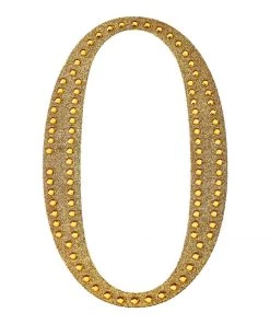 HIER_5150 6" Gold Decorative Rhinestone Number Stickers DIY Crafts - 0 17 HIER_5150 6