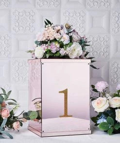 HIER_5150 Chargers & Centerpieces 6" Gold Decorative Rhinestone Number Stickers DIY Crafts - 1