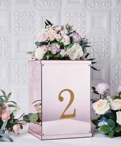 HIER_5150 Chargers & Centerpieces 6" Gold Decorative Rhinestone Number Stickers DIY Crafts - 2