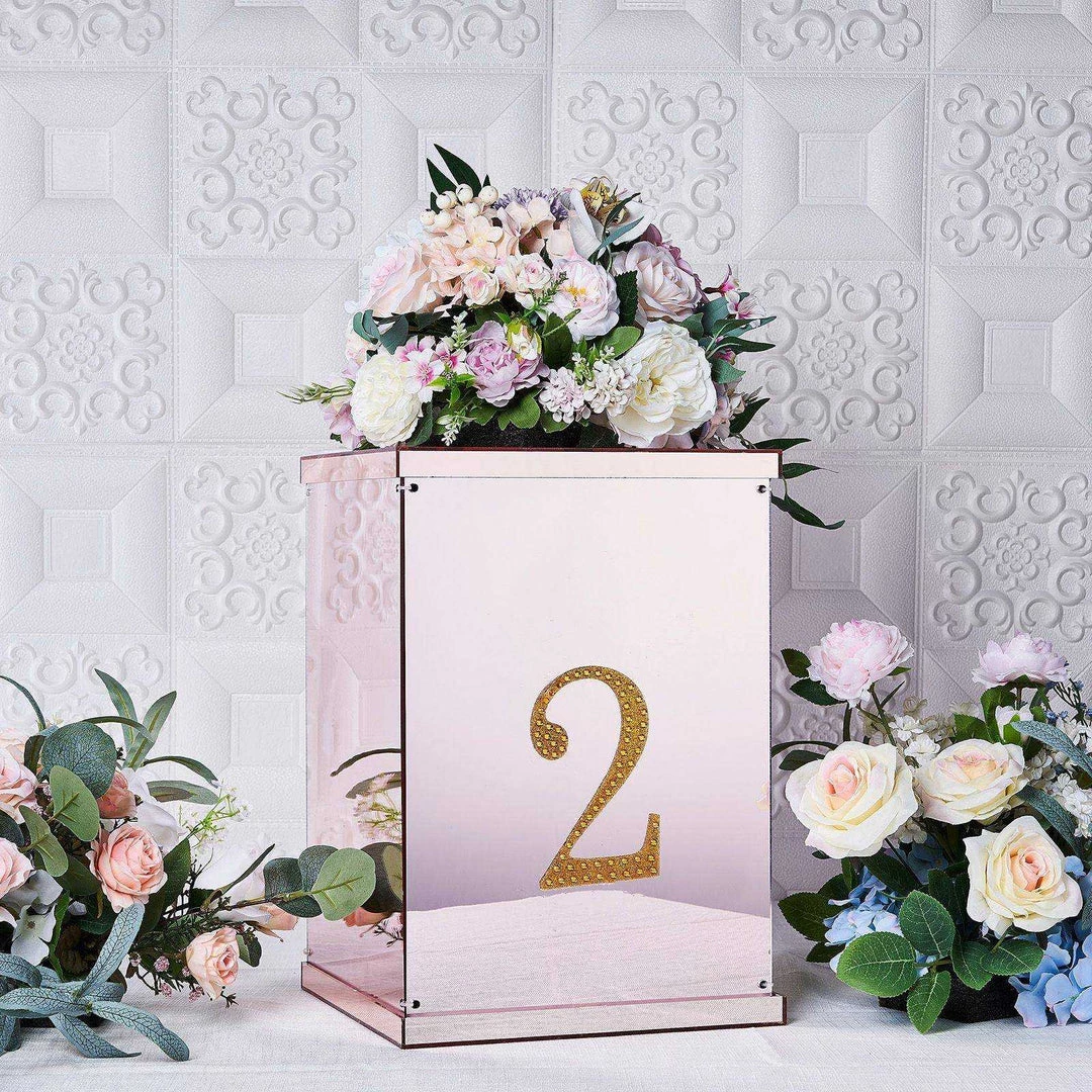 HIER_5150 Chargers & Centerpieces 6" Gold Decorative Rhinestone Number Stickers DIY Crafts - 2 2 HIER_5150 Chargers & Centerpieces 6" Gold Decorative Rhinestone Number Stickers DIY Crafts - 2