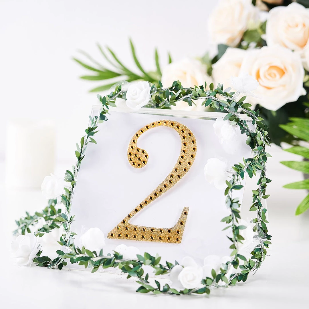 HIER_5150 Chargers & Centerpieces 6" Gold Decorative Rhinestone Number Stickers DIY Crafts - 2 1 HIER_5150 Chargers & Centerpieces 6" Gold Decorative Rhinestone Number Stickers DIY Crafts - 2