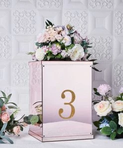 HIER_5150 Chargers & Centerpieces 6" Gold Decorative Rhinestone Number Stickers DIY Crafts - 3