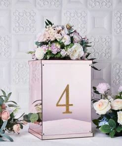 HIER_5150 Chargers & Centerpieces 6" Gold Decorative Rhinestone Number Stickers DIY Crafts - 4