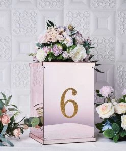 HIER_5150 Chargers & Centerpieces 6" Gold Decorative Rhinestone Number Stickers DIY Crafts - 6