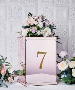 HIER_5150 Chargers & Centerpieces 6" Gold Decorative Rhinestone Number Stickers DIY Crafts - 7