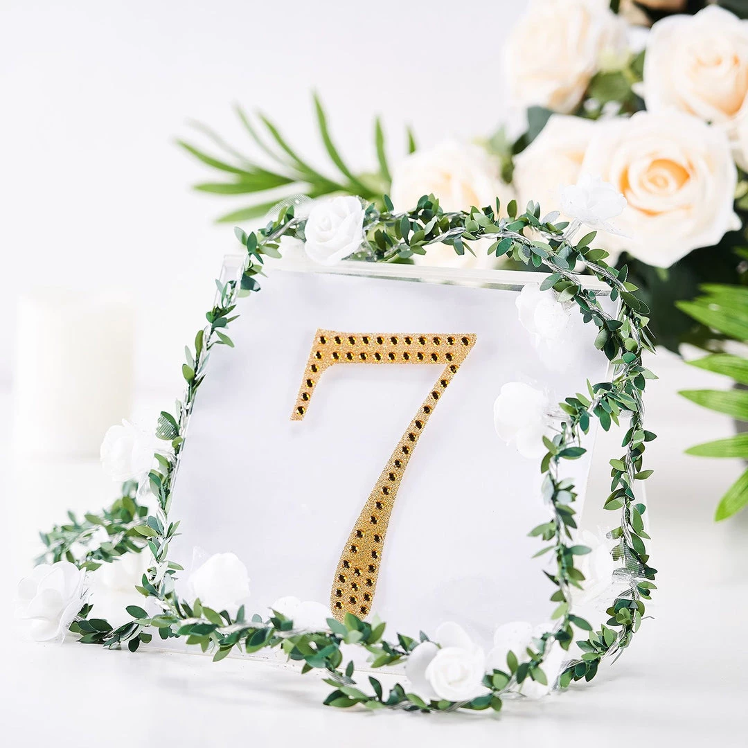 HIER_5150 Chargers & Centerpieces 6" Gold Decorative Rhinestone Number Stickers DIY Crafts - 7 1 HIER_5150 Chargers & Centerpieces 6" Gold Decorative Rhinestone Number Stickers DIY Crafts - 7