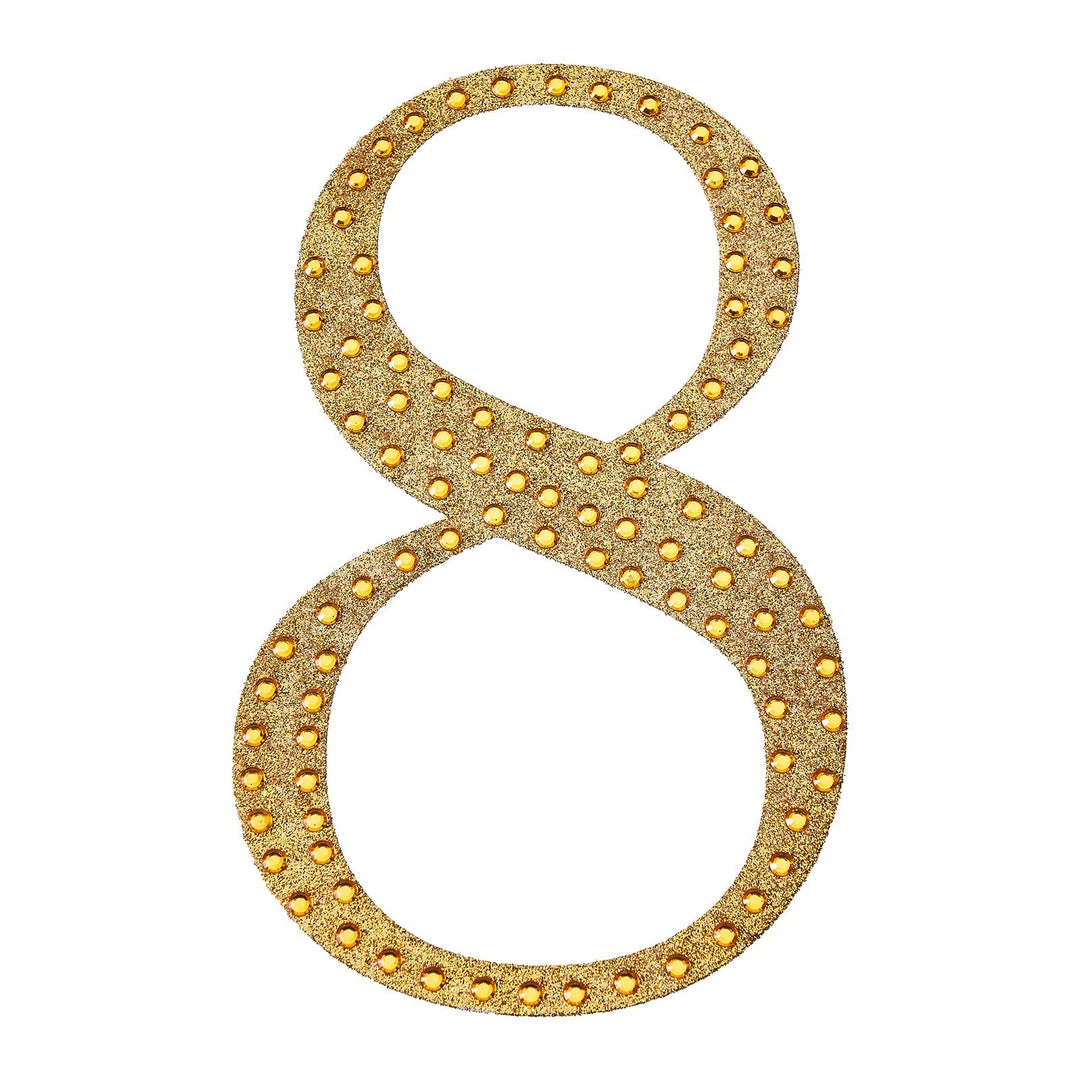 HIER_5150 6" Gold Decorative Rhinestone Number Stickers DIY Crafts - 8 9 HIER_5150 6" Gold Decorative Rhinestone Number Stickers DIY Crafts - 8