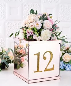 HIER_5150 6" Gold Decorative Rhinestone Number Stickers DIY Crafts - 8 14 HIER_5150 6