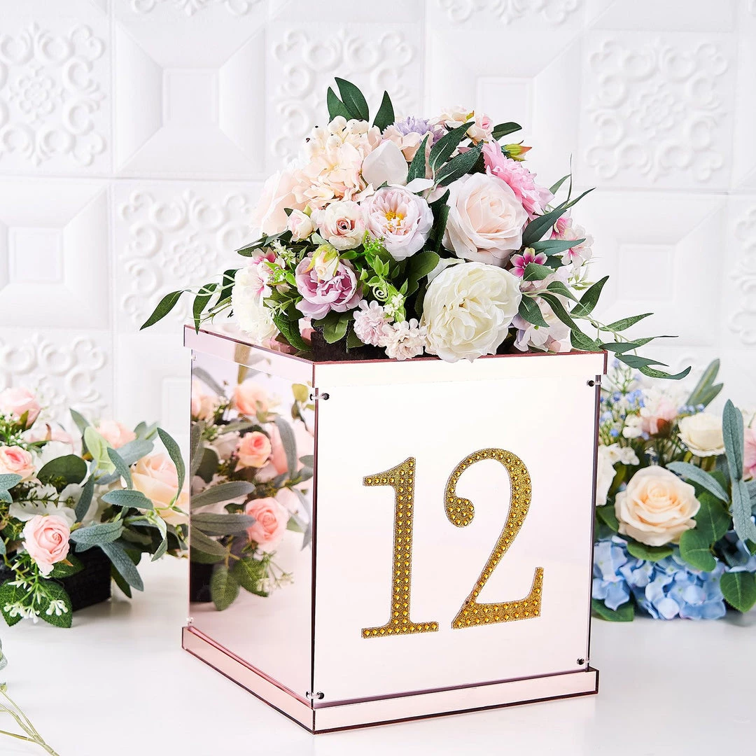 HIER_5150 6" Gold Decorative Rhinestone Number Stickers DIY Crafts - 8 6 HIER_5150 6" Gold Decorative Rhinestone Number Stickers DIY Crafts - 8